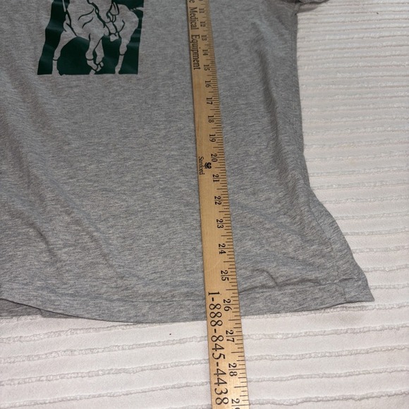 Polo Ralph Lauren Classic-Fit Short Sleeve Grey T- Shirt Green Big Pony Logo SzS - Picture 7 of 7